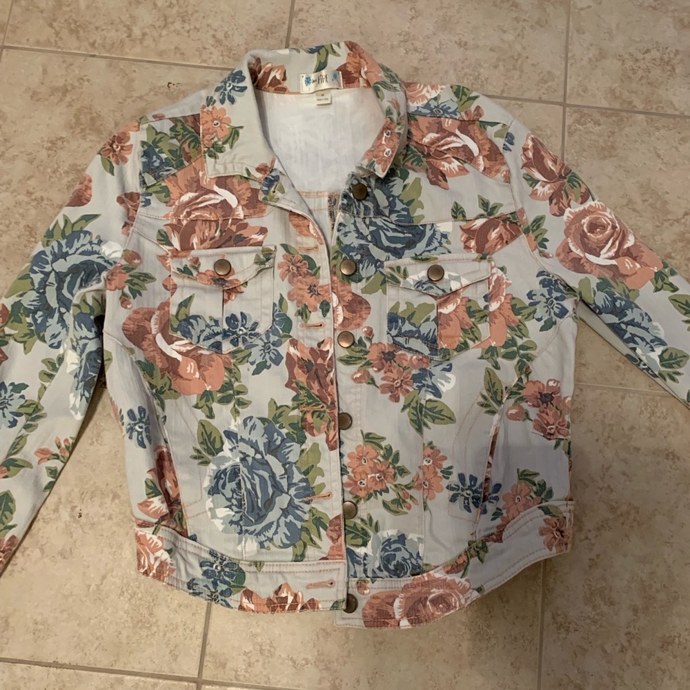 Floral jean jacket
